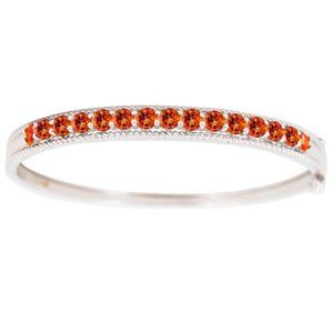 V3 Jewelry Sterling Silver with Fire Topaz Bangle Bracelet